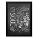 Quadro Decorativo 33x43cm Nerderia e Lojaria lousa food soul preto
