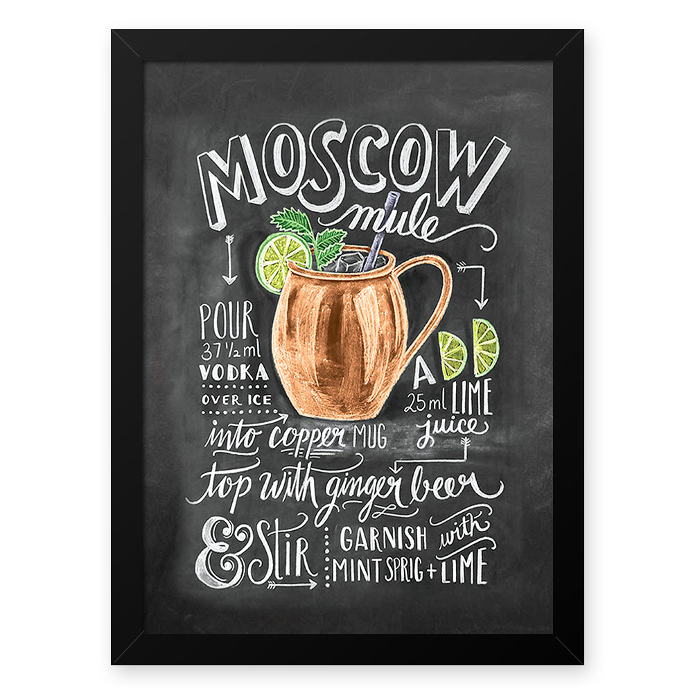 Quadro Decorativo 33x43cm Nerderia e Lojaria lousa moscow preto