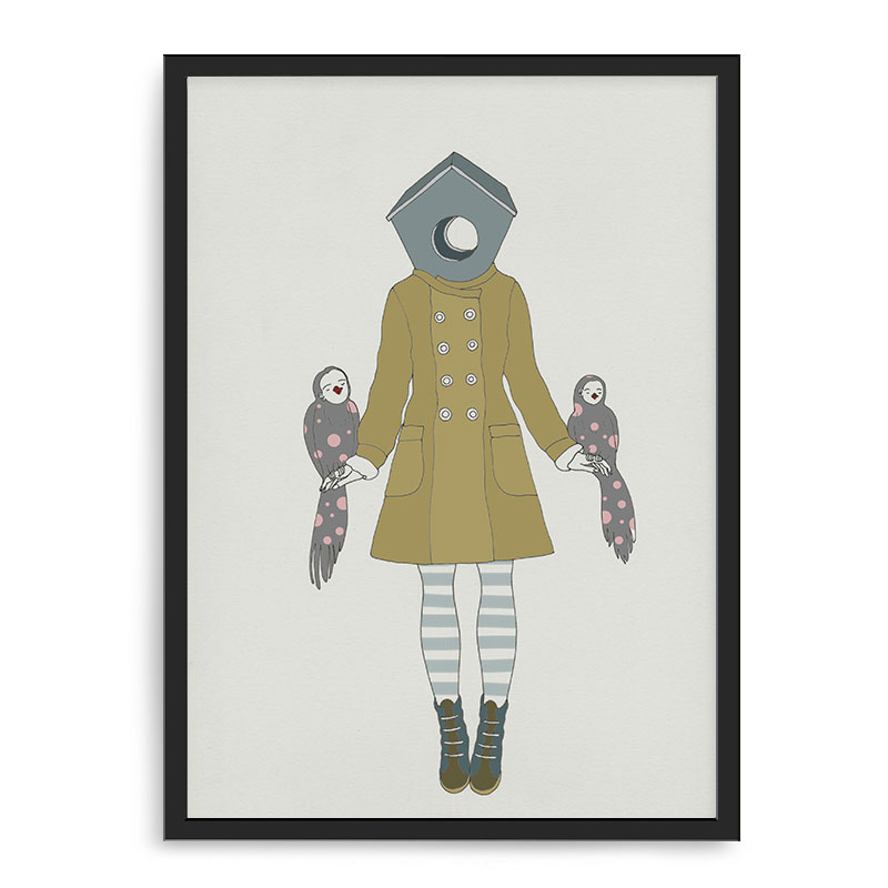 Quadro Decorativo 33x43cm Nerderia e Lojaria menina casa preto