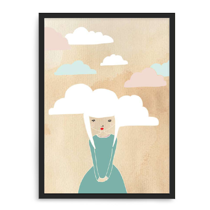 Quadro Decorativo 33x43cm Nerderia e Lojaria mina nuvem preto