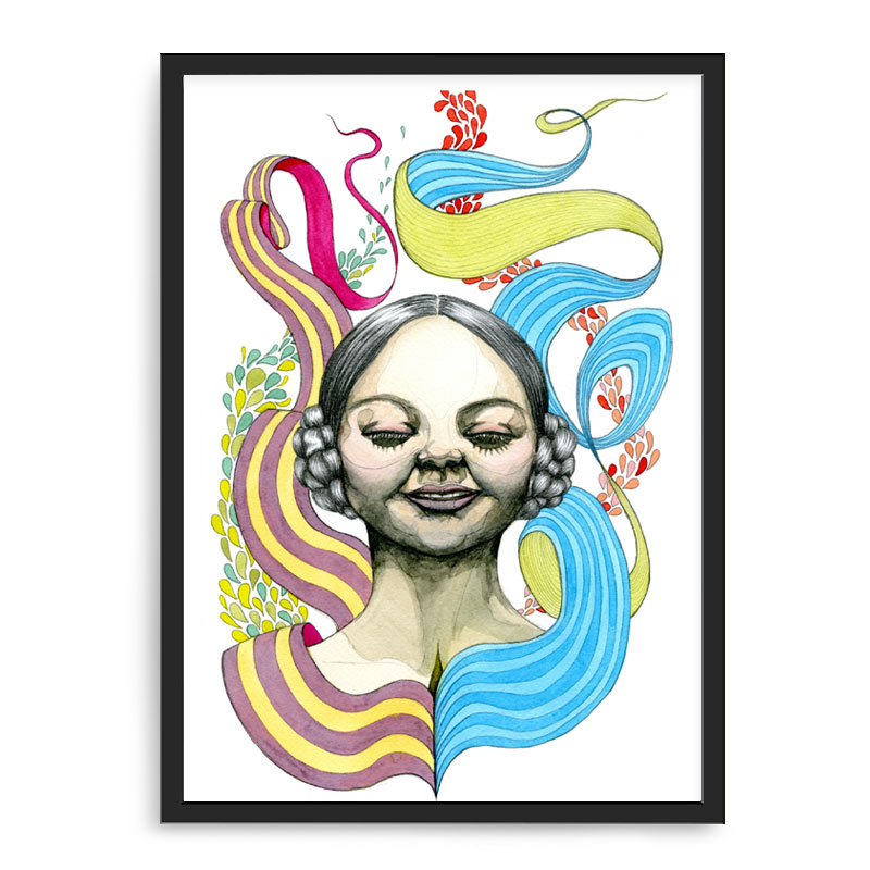 Quadro Decorativo 33x43cm Nerderia e Lojaria moca colorida preto