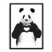 Quadro Decorativo 33x43cm Nerderia e Lojaria panda coracao preto
