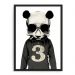 Quadro Decorativo 33x43cm Nerderia e Lojaria panda fumando preto
