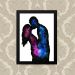 Quadro Decorativo 33x43cm Nerderia e Lojaria space kiss preto