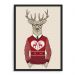 Quadro Decorativo 33x43cm Nerderia e Lojaria veado hipster preto