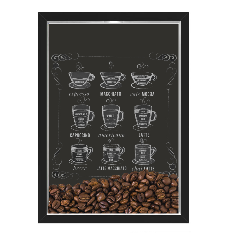 Quadro Decorativo Café grãos Nerderia 30x40 Lousa