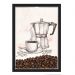 Quadro Decorativo Café grãos Nerderia 30x40 Maquina