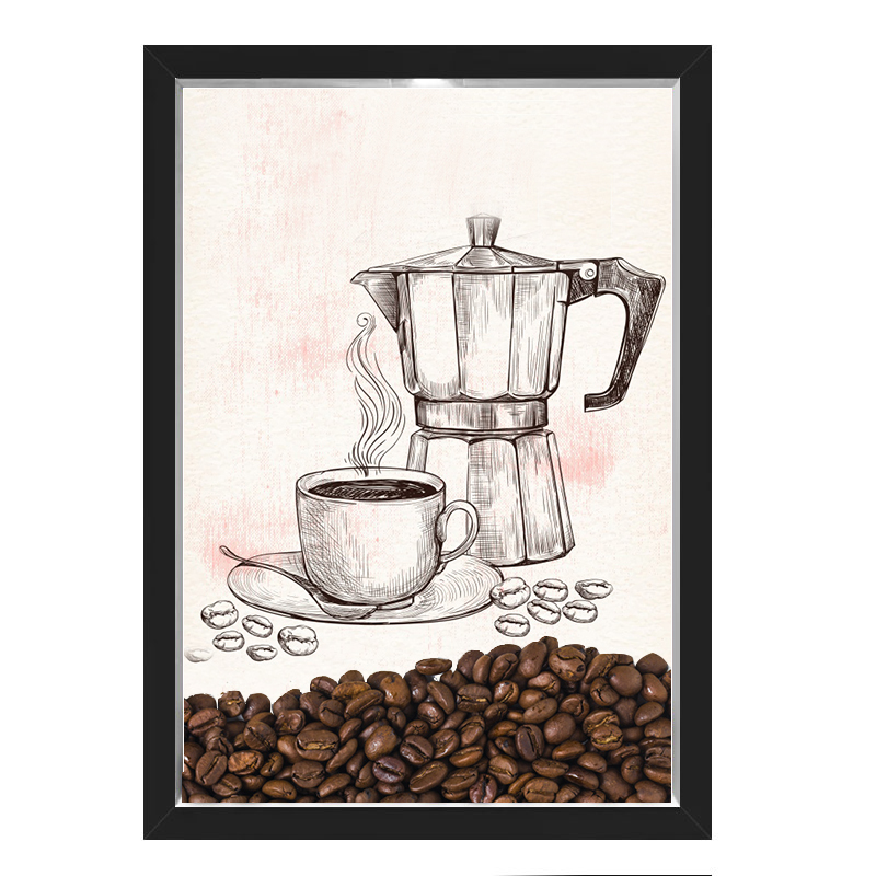 Quadro Decorativo Café grãos Nerderia 30x40 Maquina