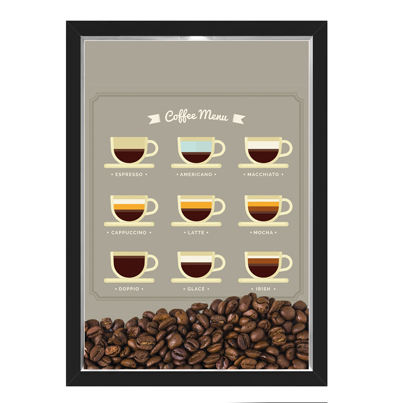 Quadro Decorativo Café grãos Nerderia 30x40 Menu