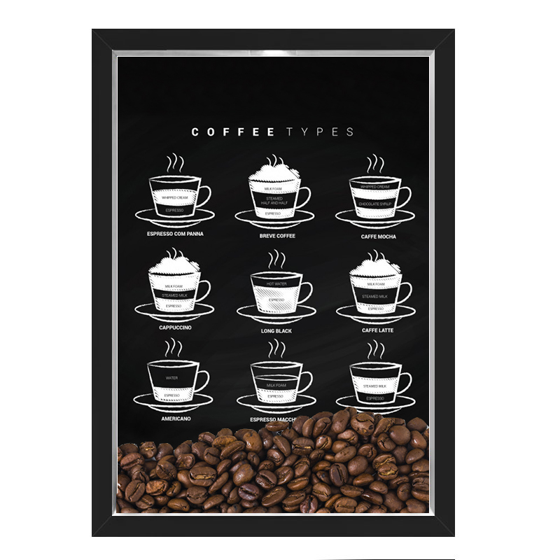 Quadro Decorativo Café grãos Nerderia 30x40 Types