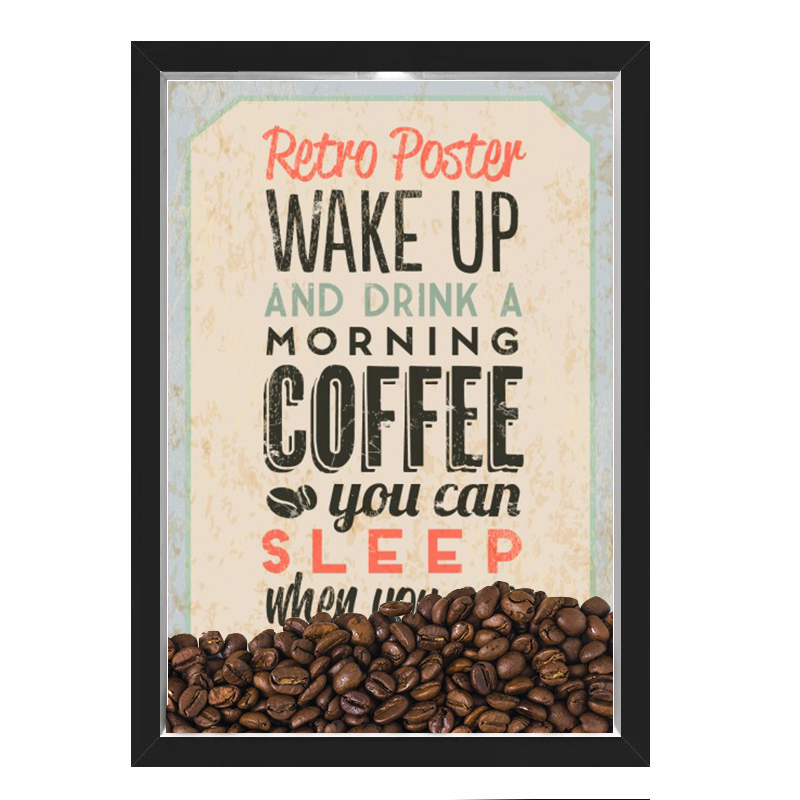 Quadro Decorativo Café grãos Nerderia 30x40 Wakeup