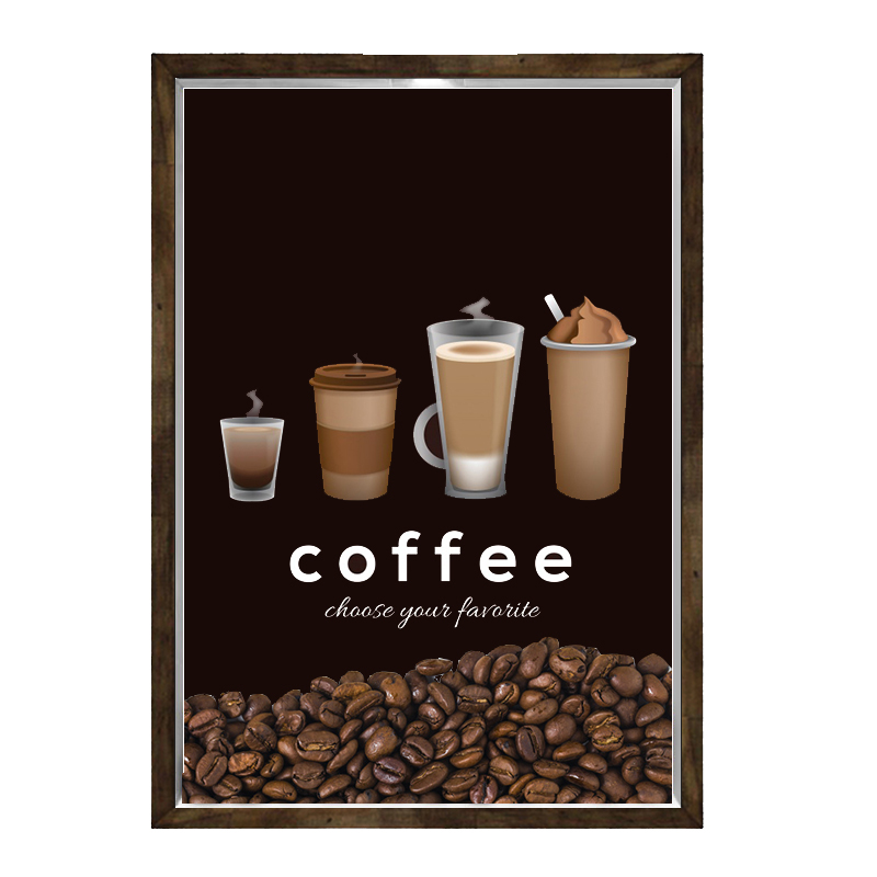 Quadro Decorativo Caixa Porta Grãos de Café 23x33cm Nerderia e Lojaria graos cafe choose madeira