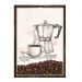 Quadro Decorativo Caixa Porta Grãos de Café 23x33cm Nerderia e Lojaria graos cafe maquina madeira