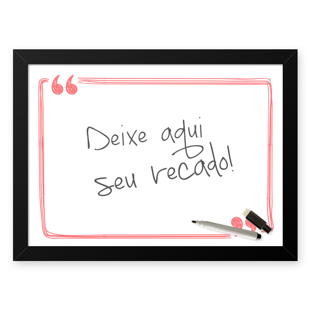 Quadro Decorativo Para Recados  33x43cm Nerderia e Lojaria quotes preto