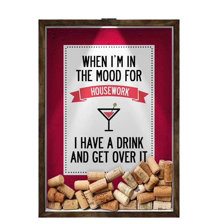 Quadro Decorativo Porta Rolha Vinho Nerderia -Iluminação Led