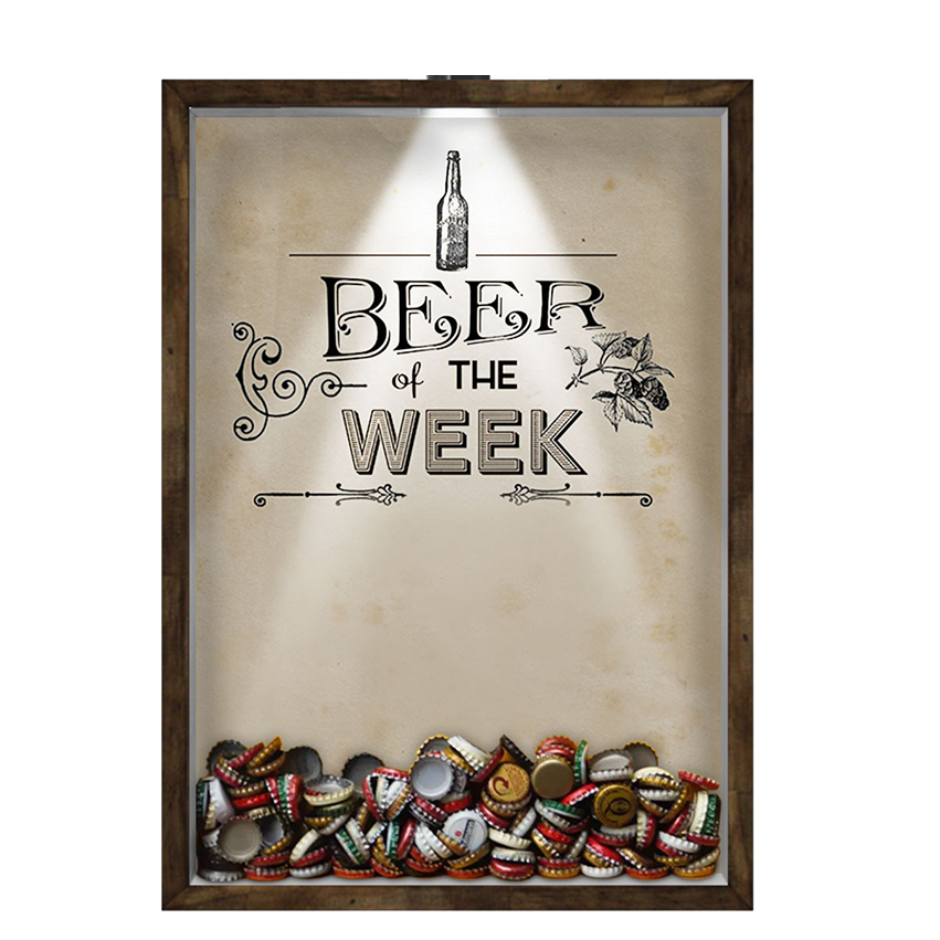 Quadro Decorativo Porta Tampinha/Lacre Cerveja Nerderia -Iluminação Led