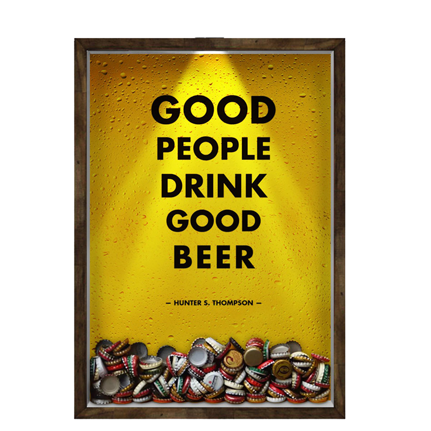 Quadro Decorativo Porta Tampinha/Lacre Cerveja Nerderia -Iluminação Led