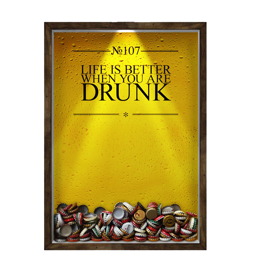 Quadro Decorativo Porta Tampinha/Lacre Cerveja Nerderia -Iluminação Led