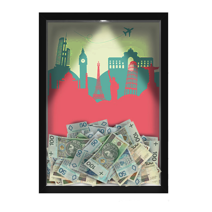 Quadro Decorativo Viagens Nerderia -Iluminação Led
