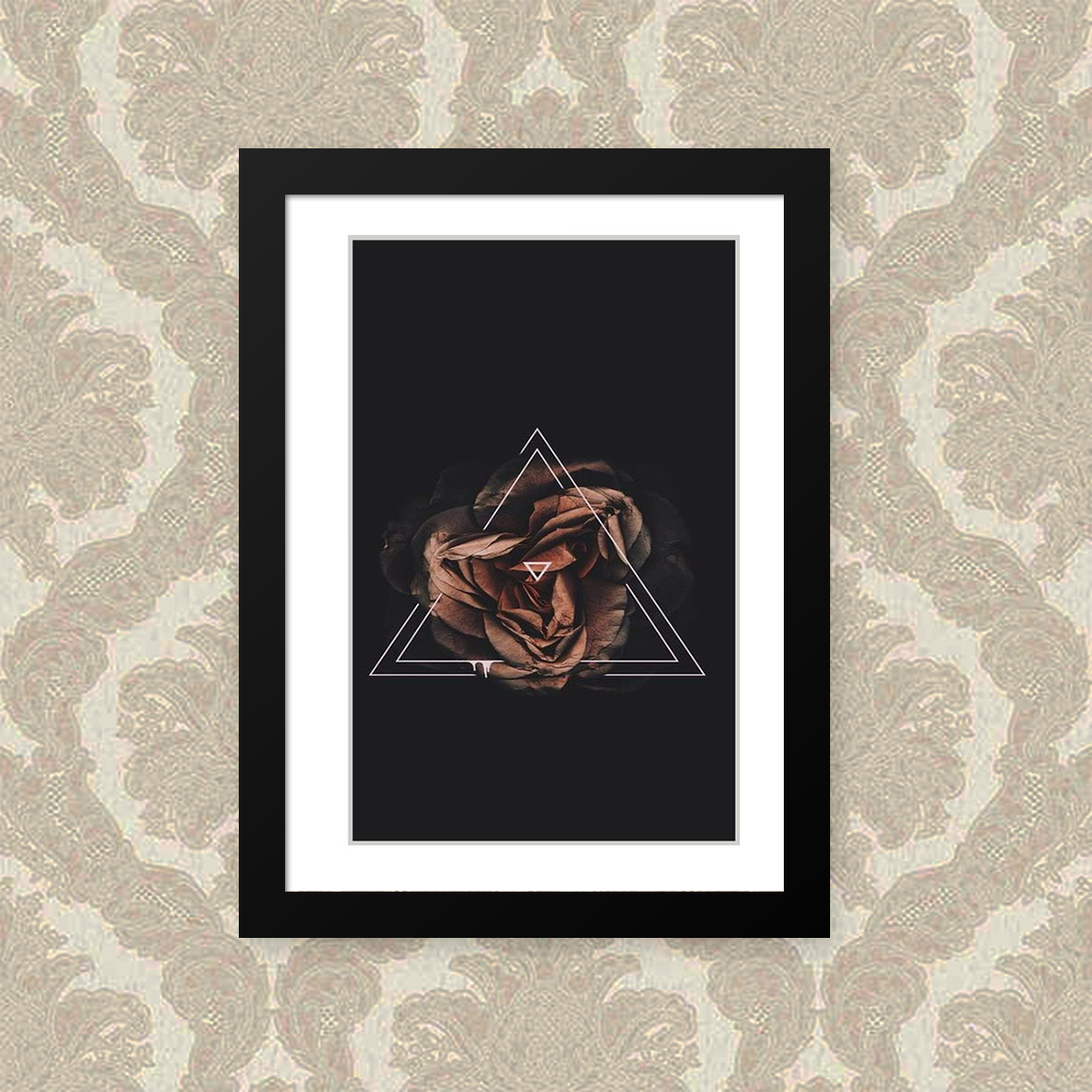 Quadro Flor Triangulo 23X33
