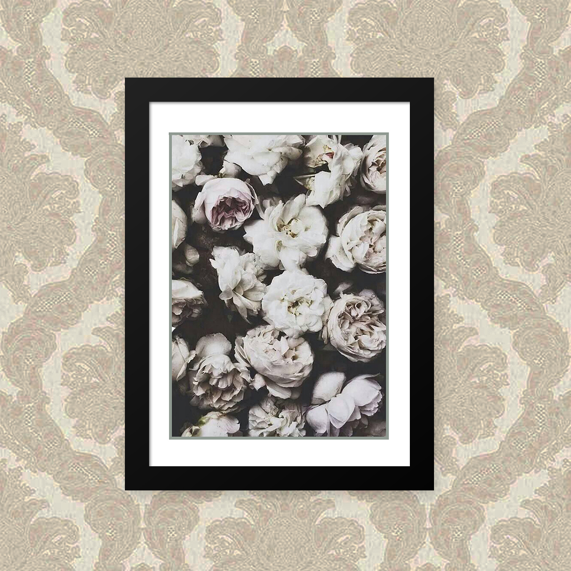 Quadro Flores Brancas 33X43cm