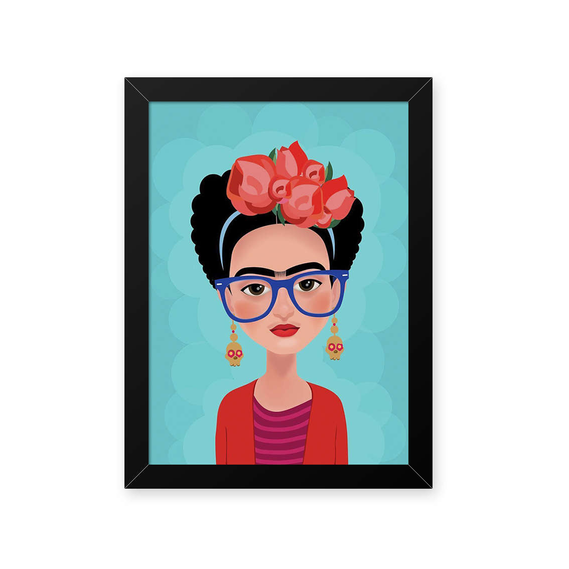 Quadro Frida Desenho Azul 23X33