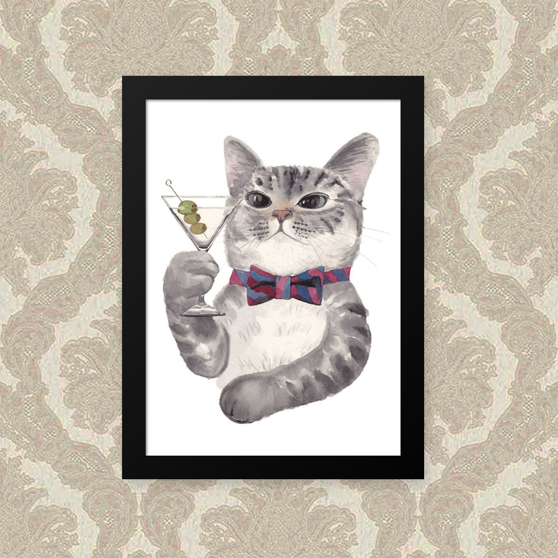 Quadro Gato Drink 23X33