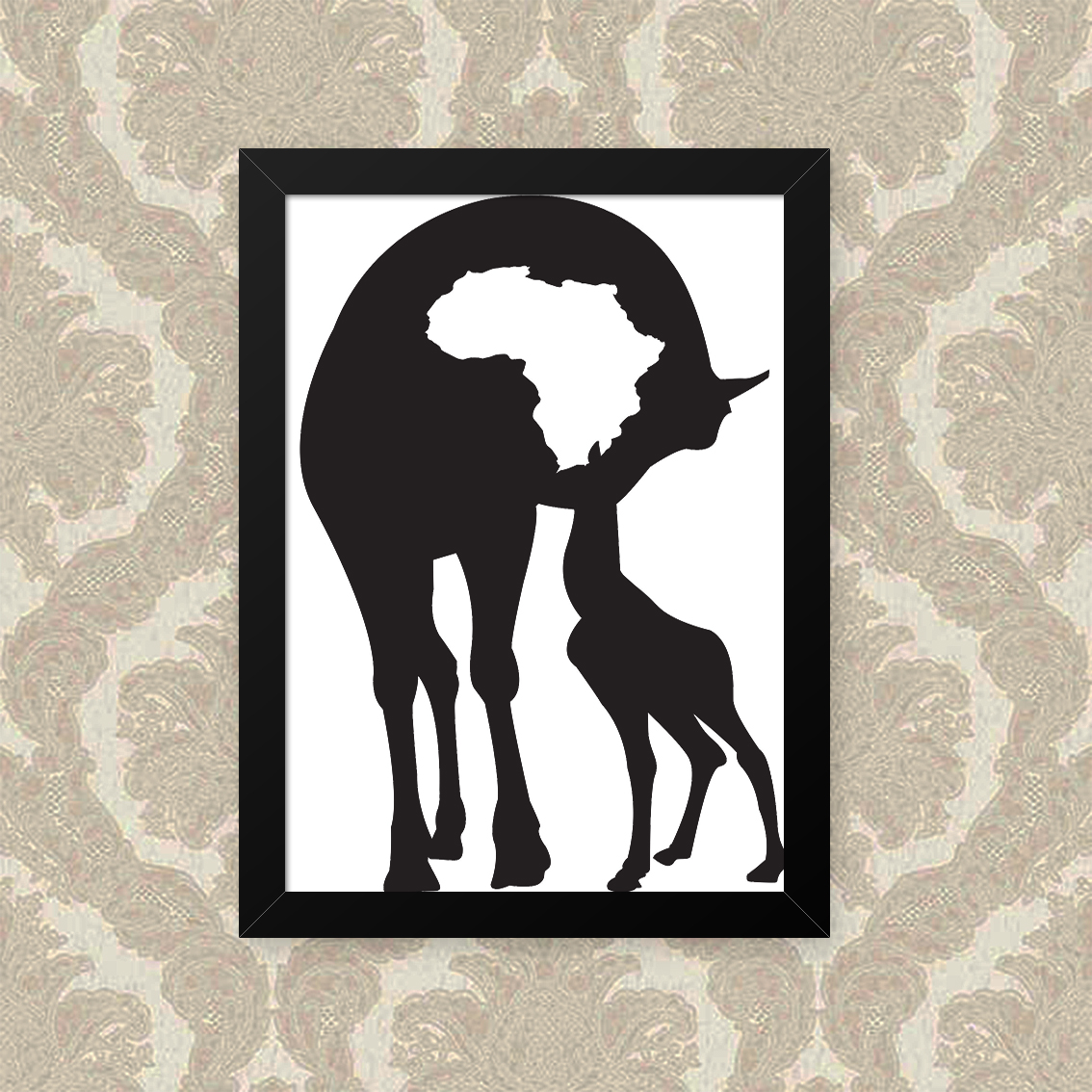 Quadro Girafa Mom 23X33cm