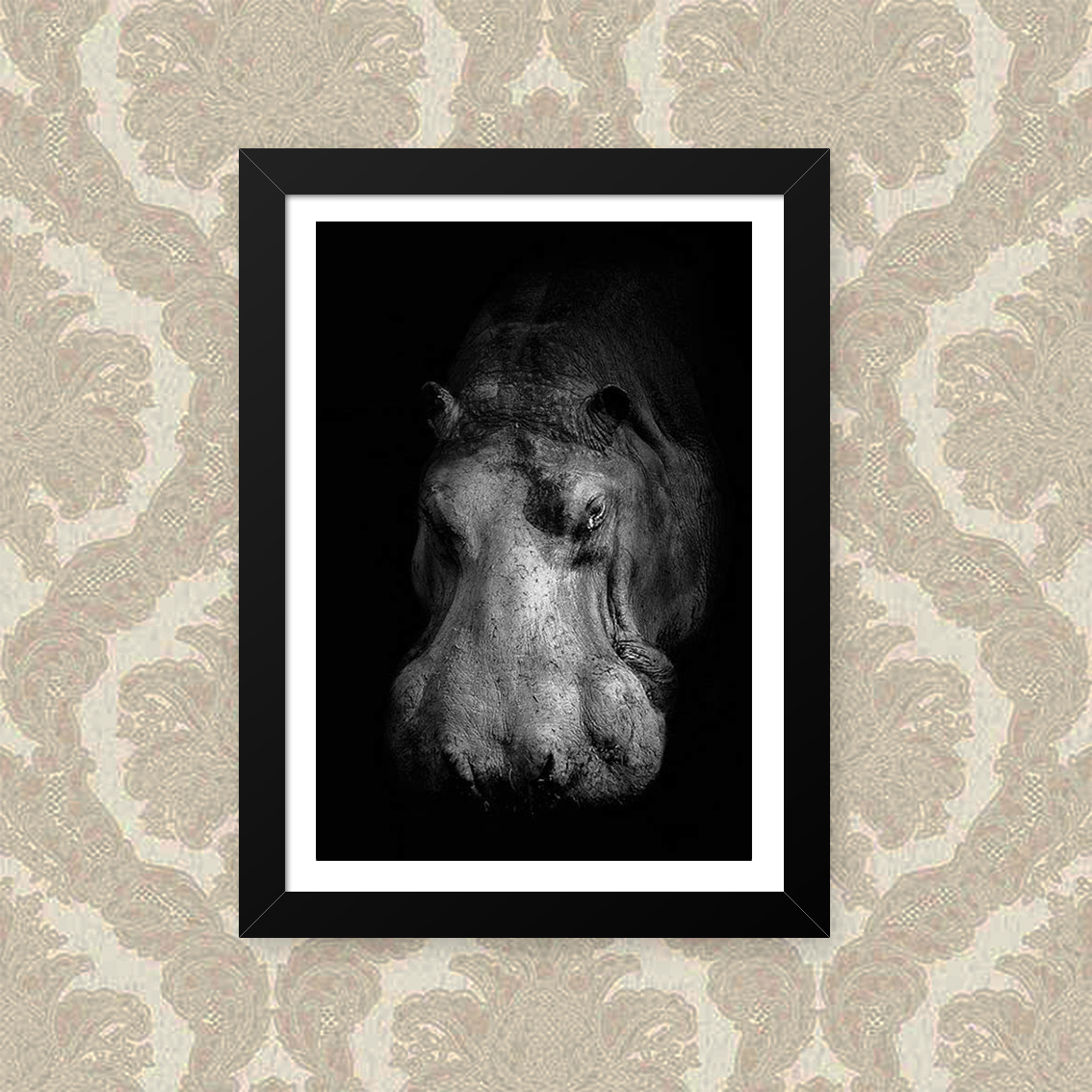 Quadro Hipopotamo 23X33cm