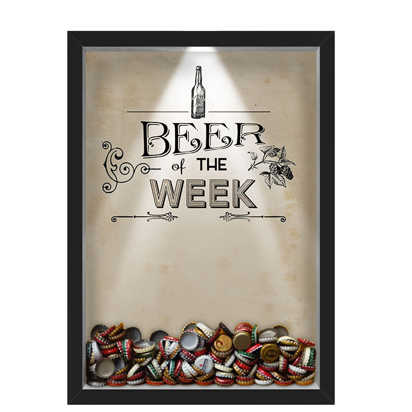 Quadro Led Porta Tampinhas Nerderia Led Cerveja Beer Of The Week