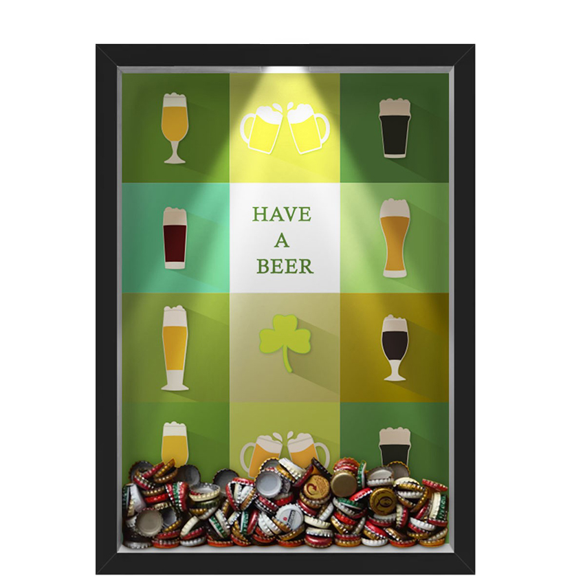 Quadro Led Porta Tampinhas Nerderia Led Cerveja Have A Beer
