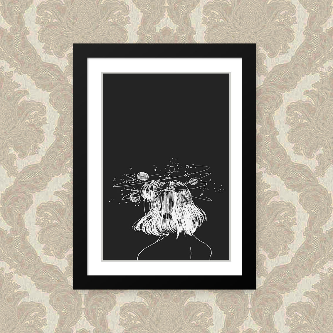 Quadro Mulher Espaço 23X33