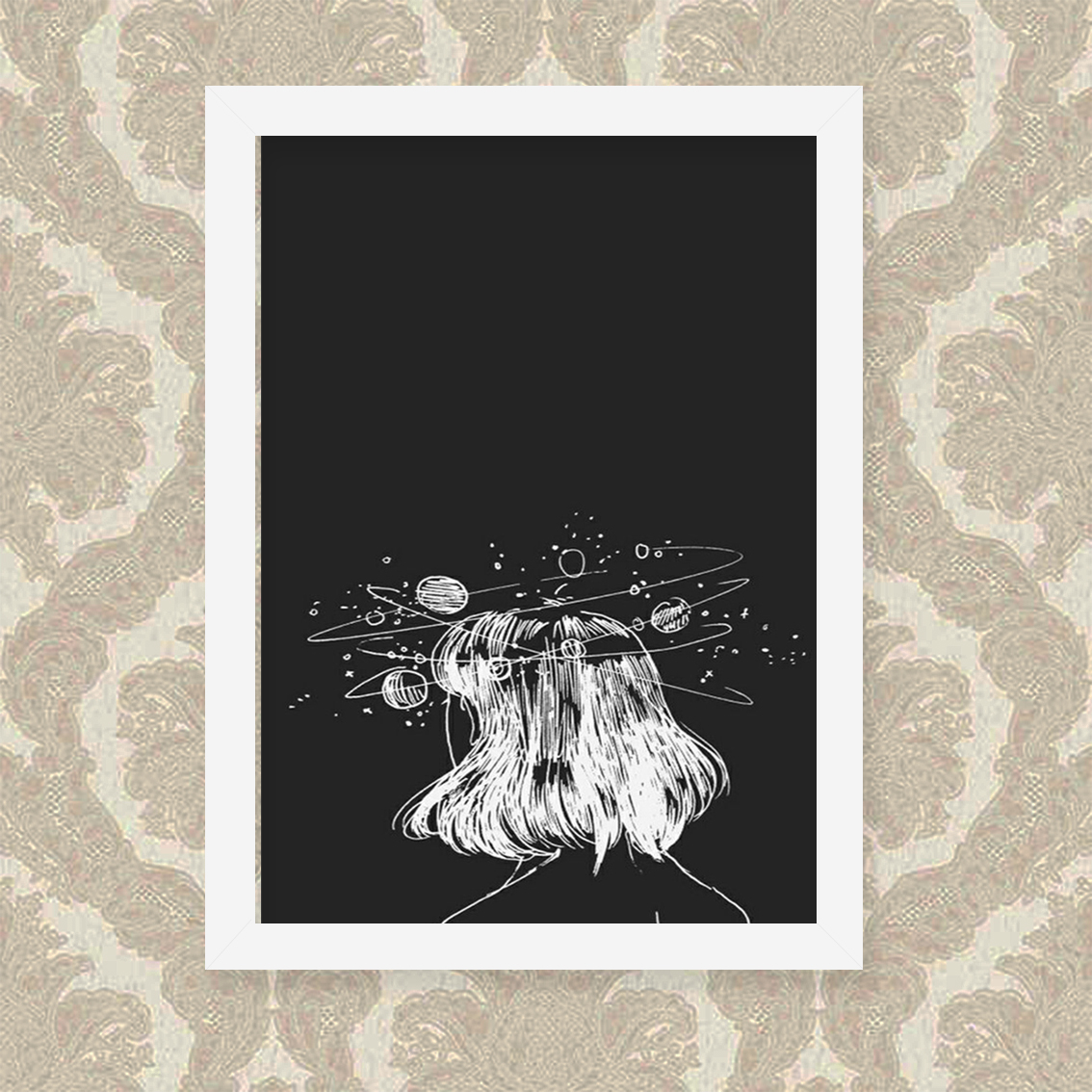 Quadro Mulher Espaço 23X33