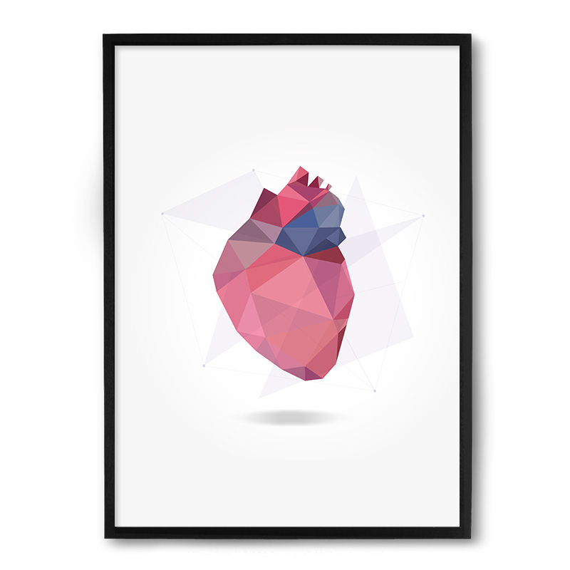 Quadro Nerderia Coracao Geometrico