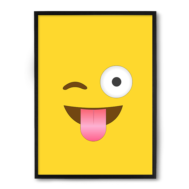 Quadro Nerderia Emoticon Brincalhao