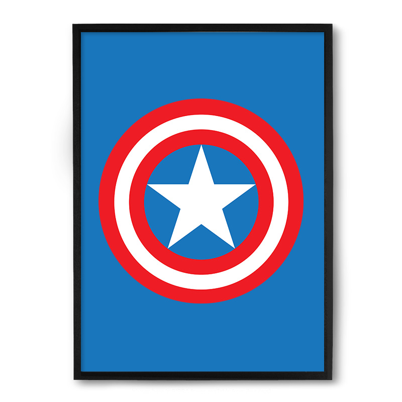 Quadro Nerderia Escudo Capitao America