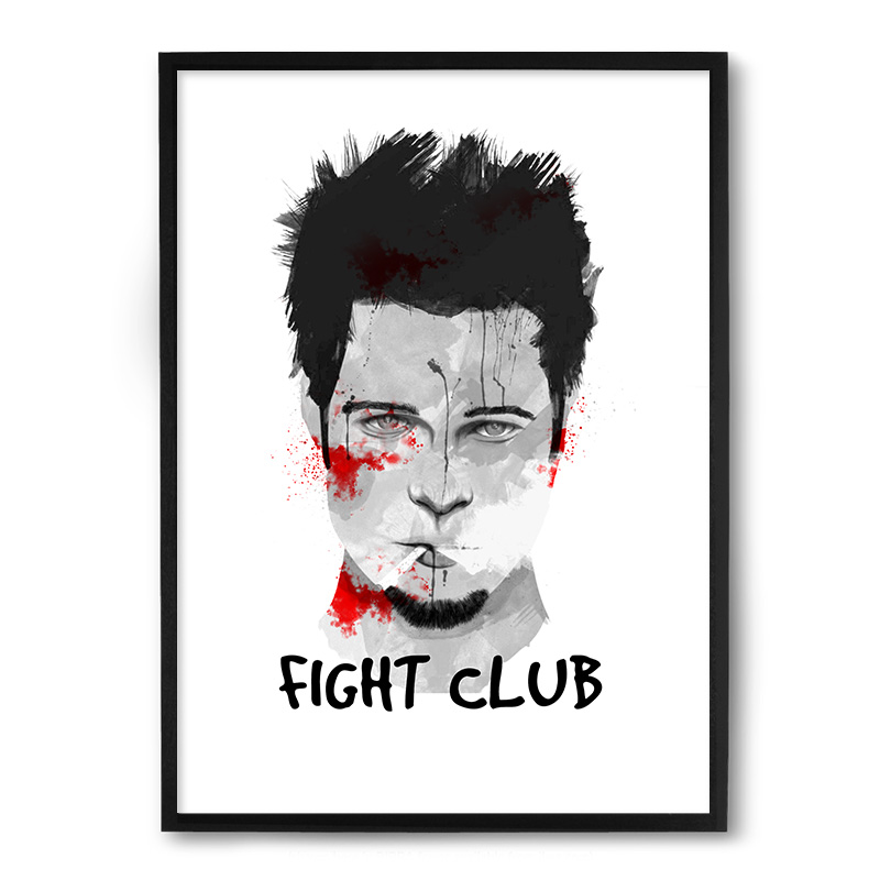 Quadro Nerderia Fiht Club Brad Pit