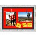 Quadro Porta Foto e Recadinho com Varal 23x33cm fundo vermelho preto