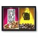 Quadro Porta Rolha Vinho E Tampinha Cerveja (2 Em 1) 33x43 cm  - Com LED Nerderia e Lojaria happiness e save water preto