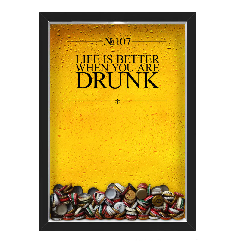 Quadro Porta Tampinhas Nerderia Drunk