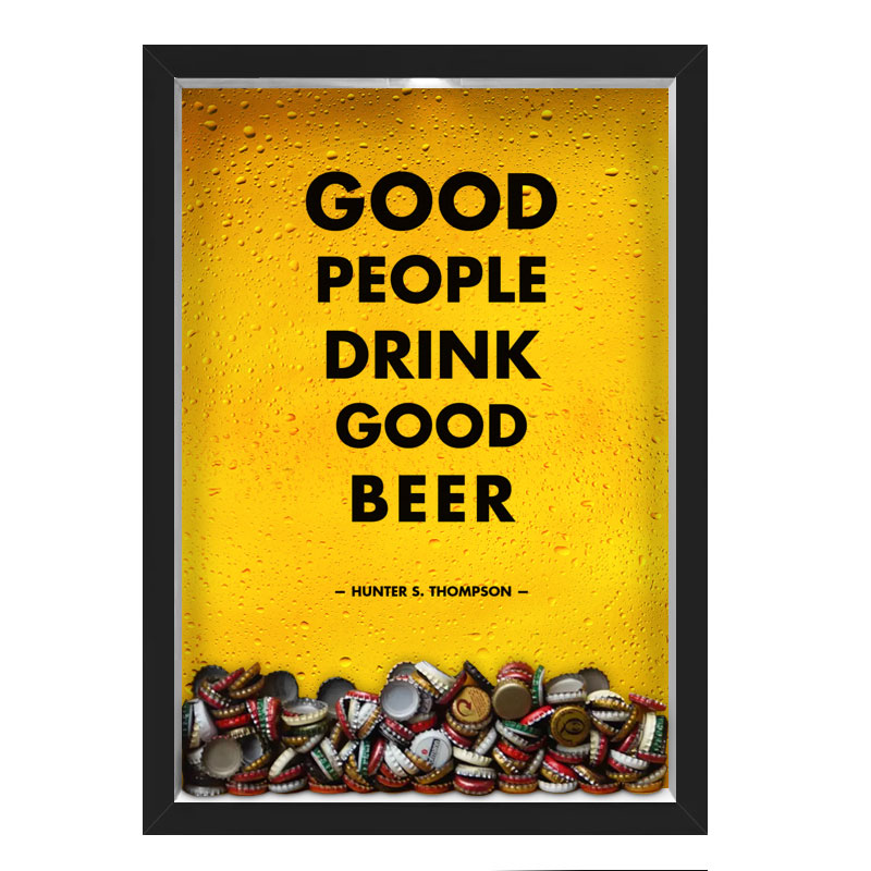 Quadro Porta Tampinhas Nerderia Good People Good Beer