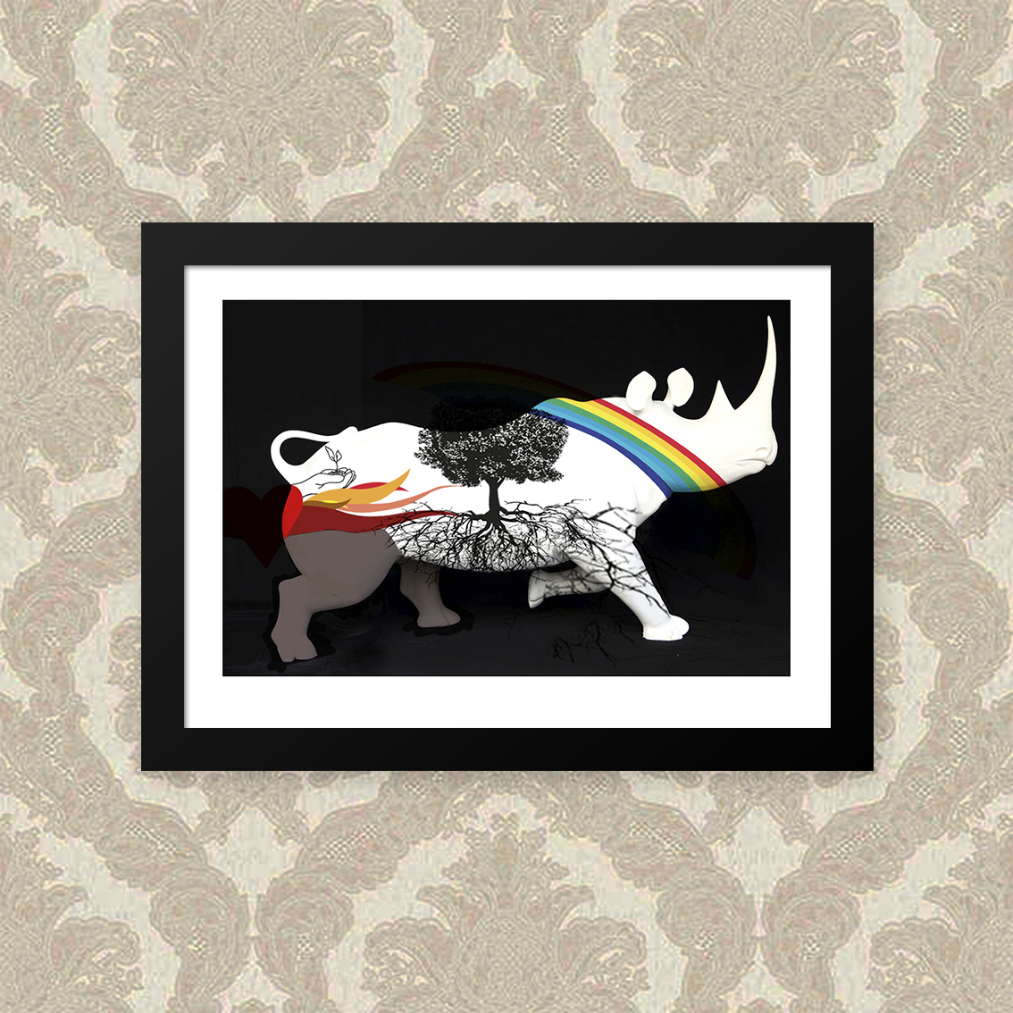 Quadro Rhino Africa 33X43cm