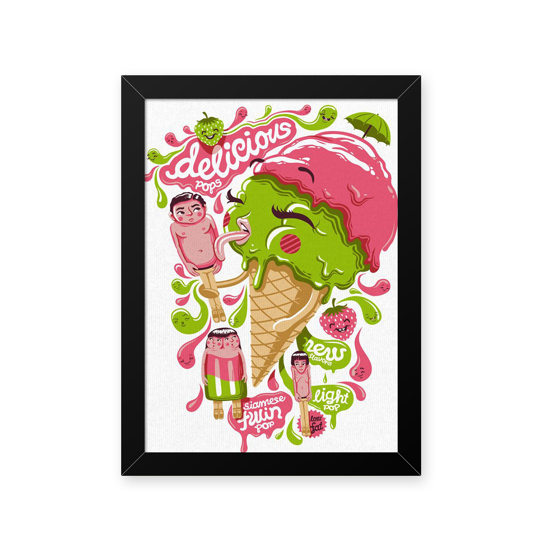 Quadro Sorvete Psicodelico 23X33