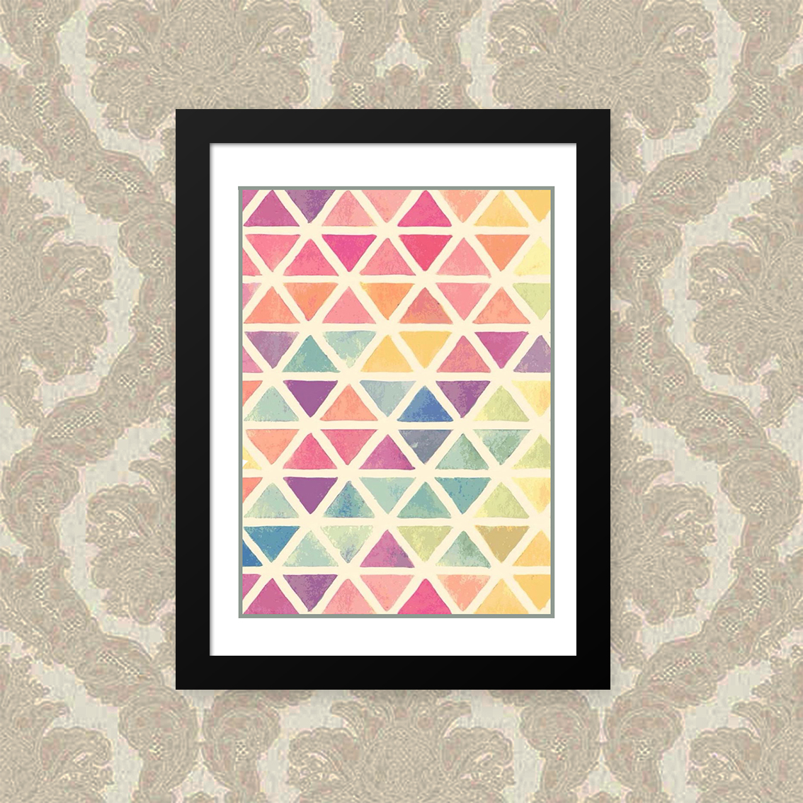 Quadro Triangulos Coloridos 33X43cm