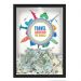 Quadro mapa  33x43 cm NERDERIA E LOJARIA viagens around the world preto