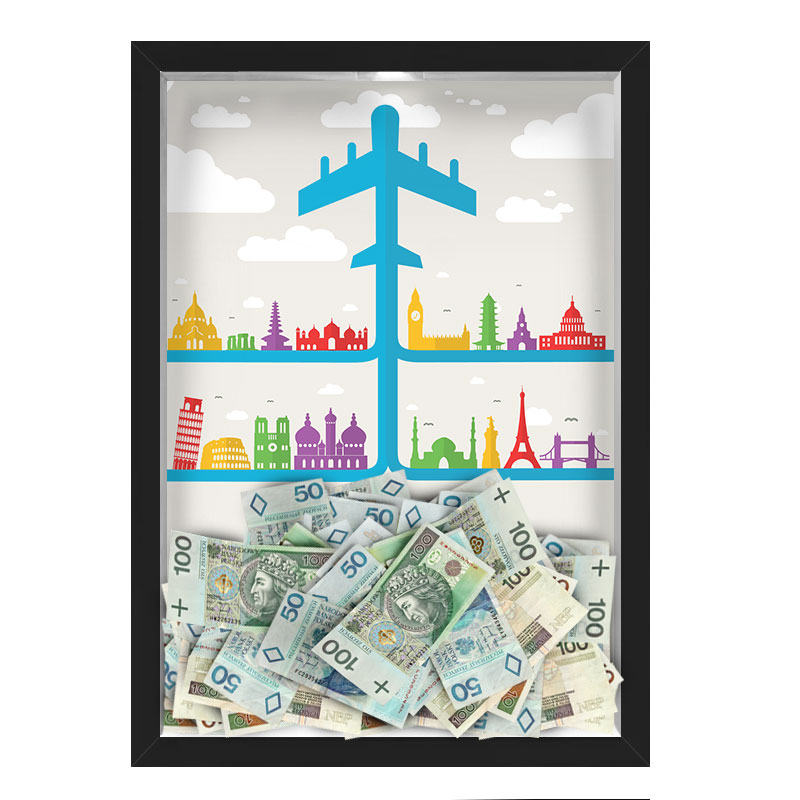 Quadro mapa  33x43 cm NERDERIA E LOJARIA viagens aviao paises preto