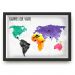Quadro mapa  33x43 cm NERDERIA E LOJARIA viagens lugares aquarela preto