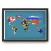Quadro mapa  33x43 cm NERDERIA E LOJARIA viagens lugares bandeiras preto