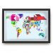 Quadro mapa  33x43 cm NERDERIA E LOJARIA viagens lugares origami preto