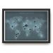 Quadro mapa  33x43 cm NERDERIA E LOJARIA viagens lugares sci fi preto